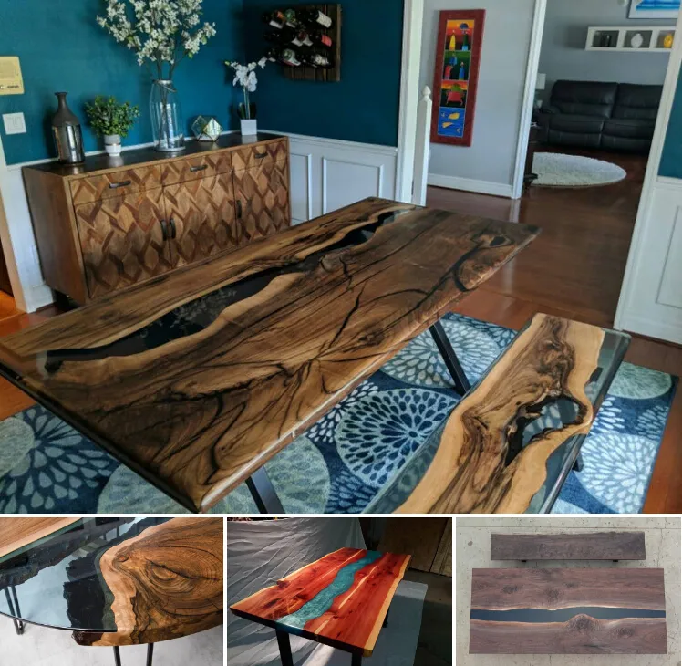 100% Solids Epoxy Resin Liquid Wood Table