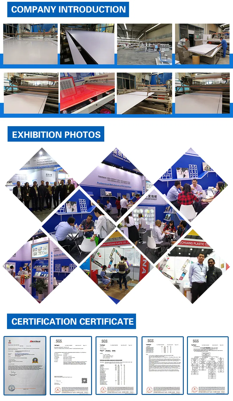 1220*2440mm High Densit PVC Foam Board for Home Decoration