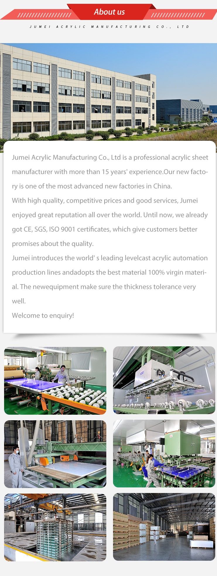 2050mm*3050mm PMMA Sheet for Outdoor Sign Board