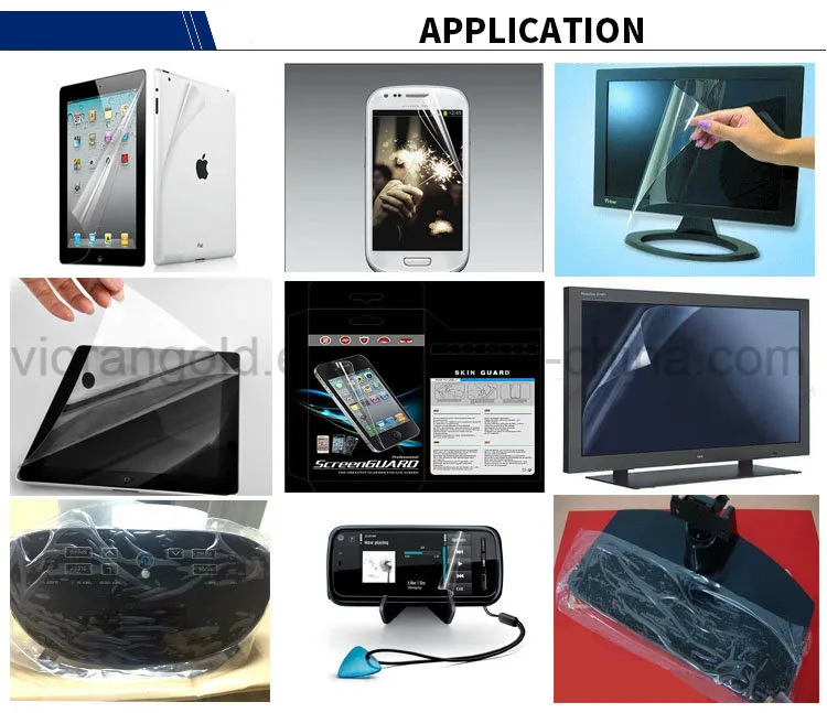 25um/36um/50um/75um/100um/125um Transparent/Red Pet Protective Film with Silicone Adhesive for Electronic Equipment Protecting