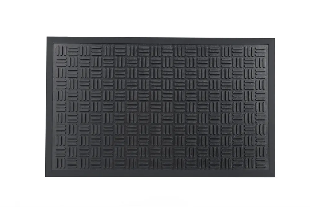 50X80 Checkered Rubber Floor Doormat with Non-Slip Backing