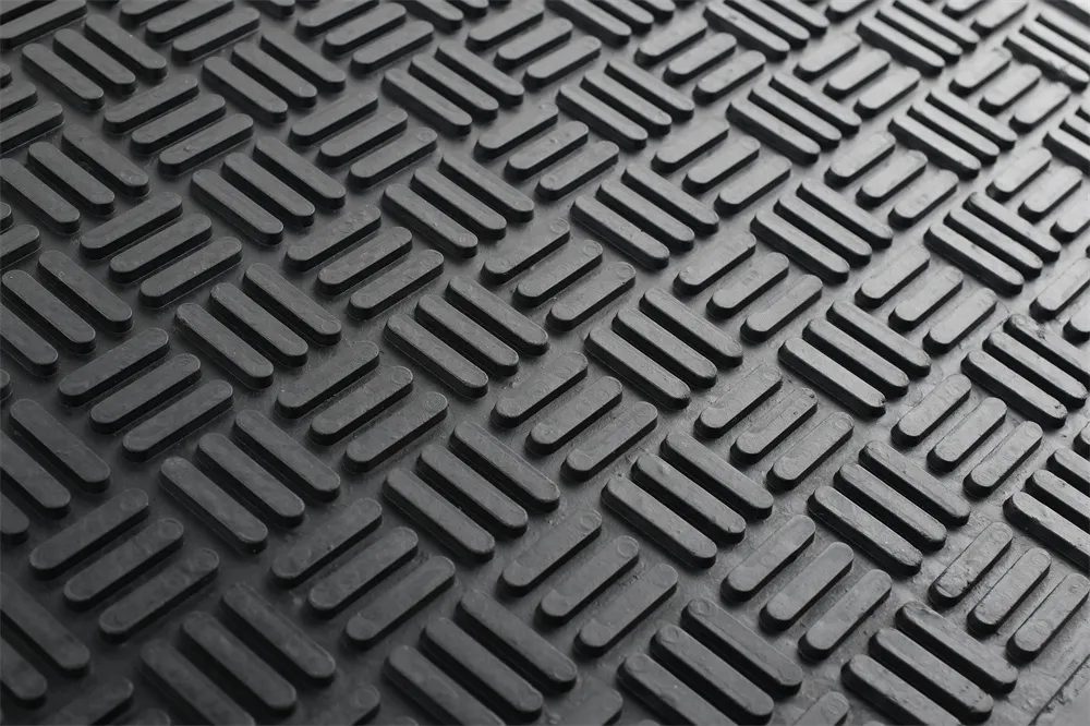 50X80 Checkered Rubber Floor Doormat with Non-Slip Backing