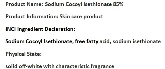 65% Sci Sodium Cocoyl Isethionate Powder CAS 61789-32-0