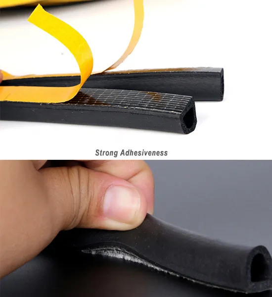 9X7.5mm D Rubber Foam Door Seal in Brown White Black Grey
