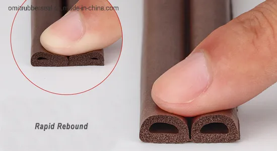 9X7.5mm D Rubber Foam Door Seal in Brown White Black Grey