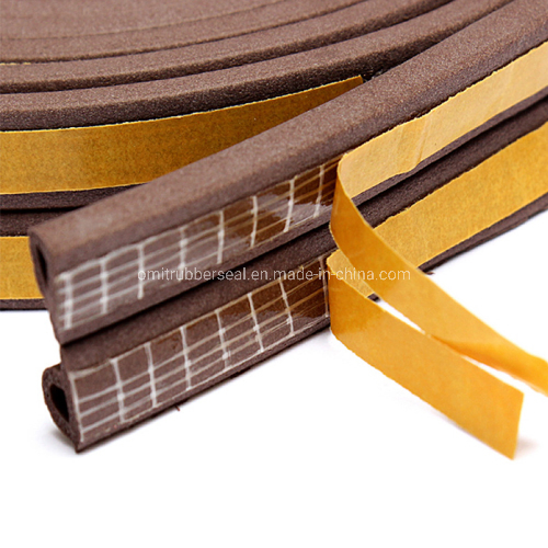 9X7.5mm D Rubber Foam Door Seal in Brown White Black Grey