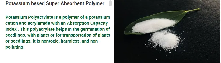 Agricultural Hydrogel Powder Potassium Polyacrylate Polymer