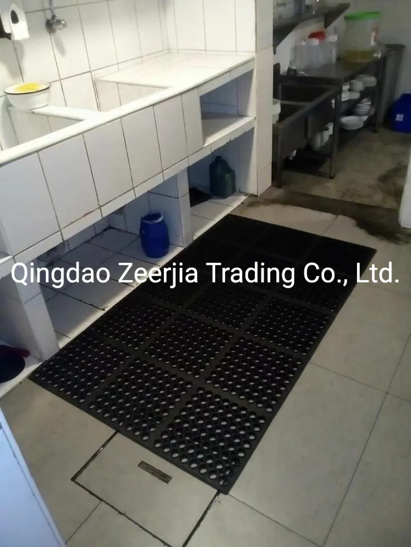 Anti Slip Black Rubber Scraper Door Mat with Hollows 3X5FT