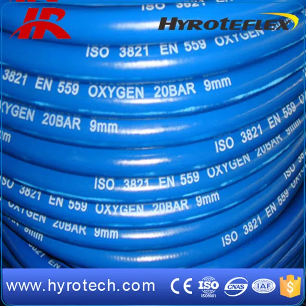 Blue Rubber Oxygen Hose 8mm 20bar/300psi