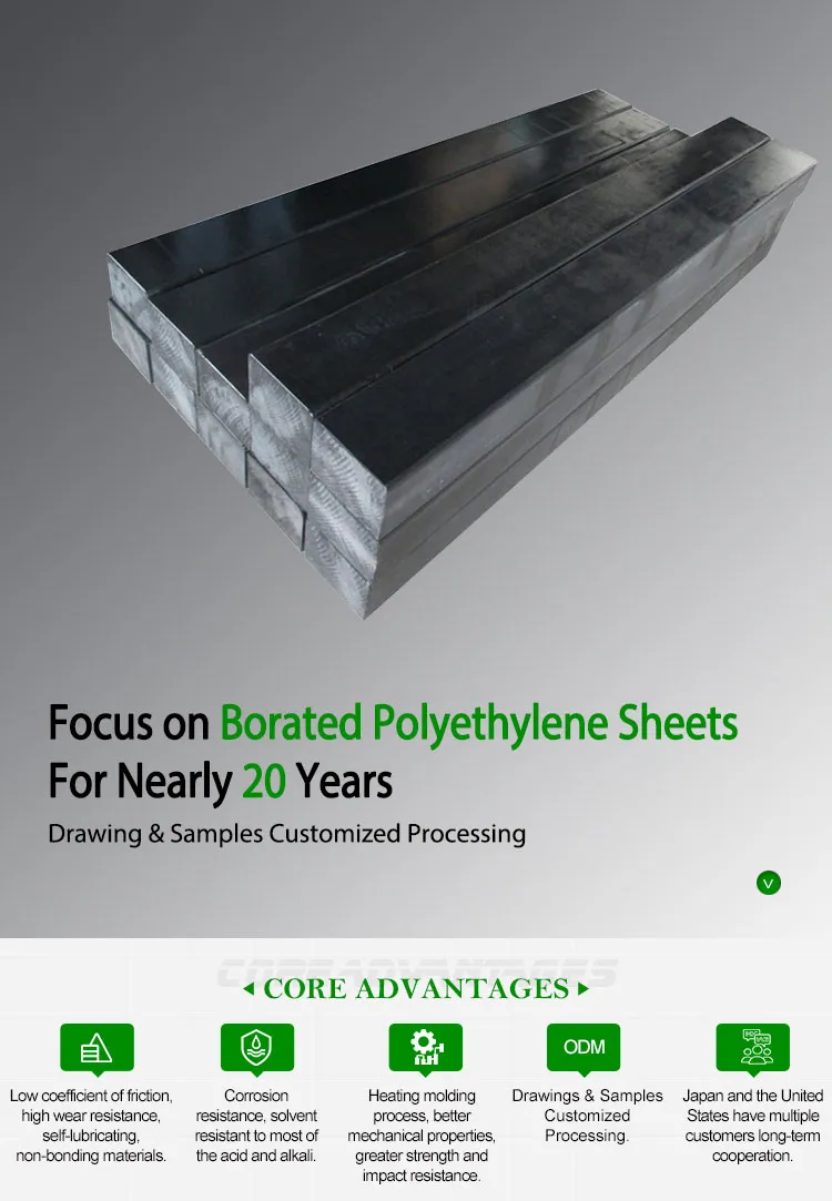 Borated Polyethylene 5% Neutron Shielding Plastic Boron Contained PE Sheet