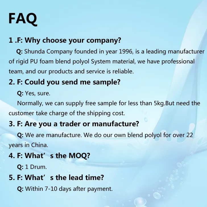Cold Storage Insulation System Polyurethane Foam Blend Polyol