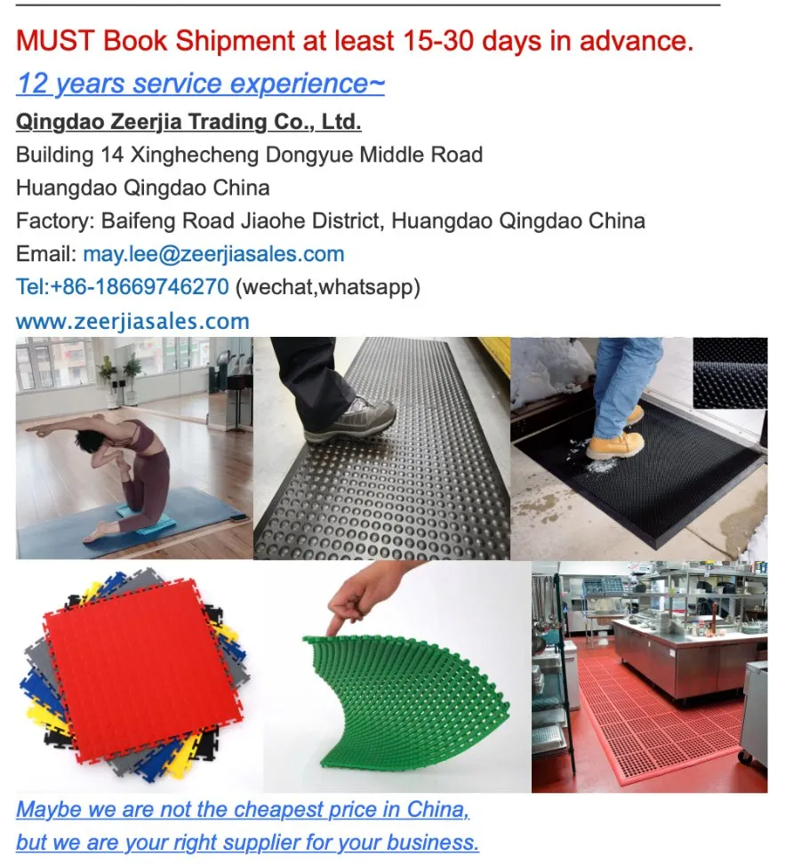 Common Rubber Kitchen Mat with Drainage Holes and Bevel Edge 3X5FT