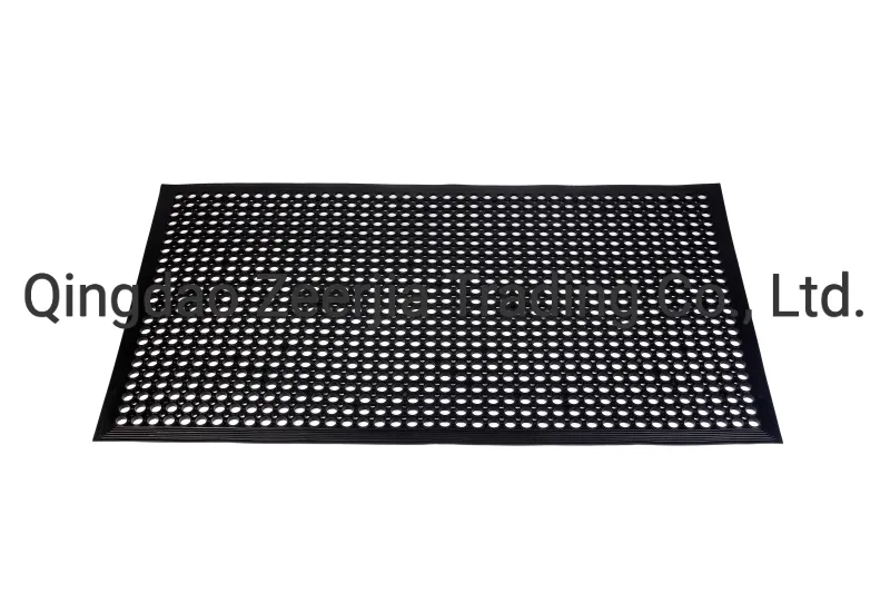 Common Rubber Kitchen Mat with Drainage Holes and Bevel Edge 3X5FT