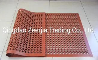 Common Rubber Kitchen Mat with Drainage Holes and Bevel Edge 3X5FT