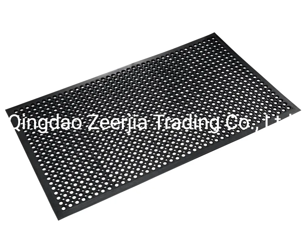 Common Rubber Kitchen Mat with Drainage Holes and Bevel Edge 3X5FT