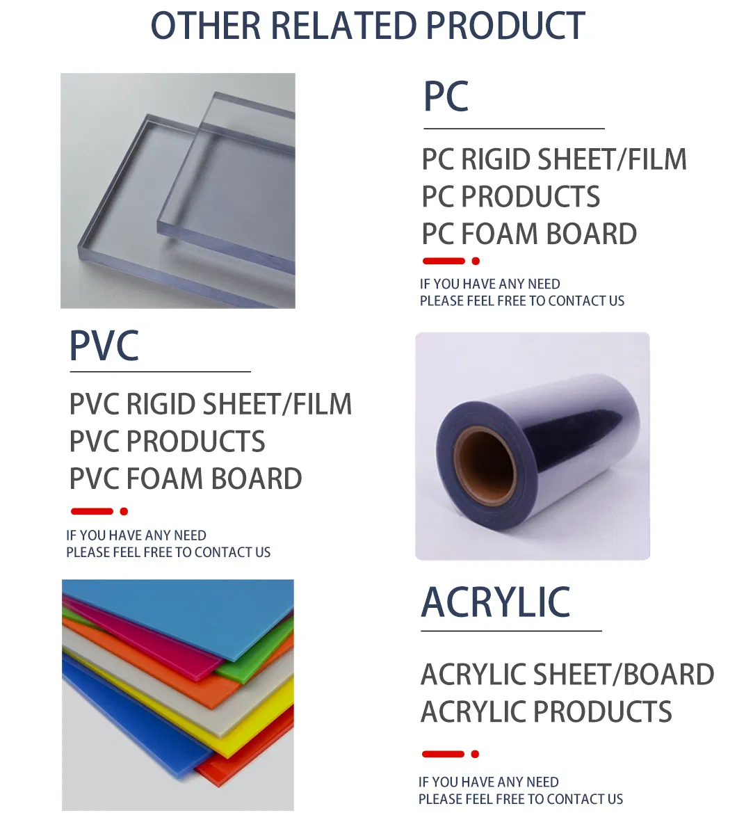 Commonly Used Hard Plastic Sheet Pet Sheet with Glossy/Matt/Frost Surface