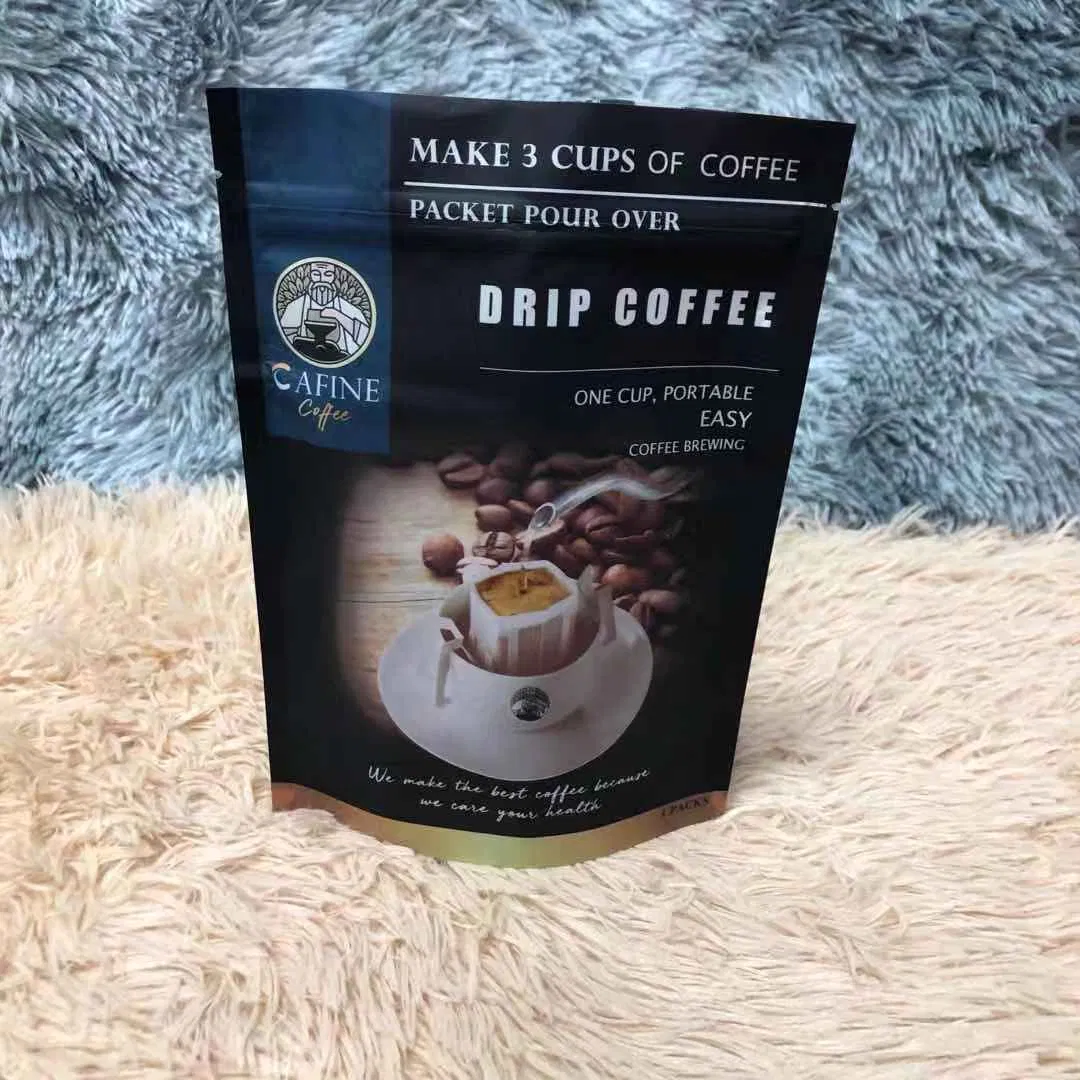 Custom Printed Coffee Bean Package Bag for Sale Resealable Mylar Foil Coffee Bag Flat Bottom Pouch
