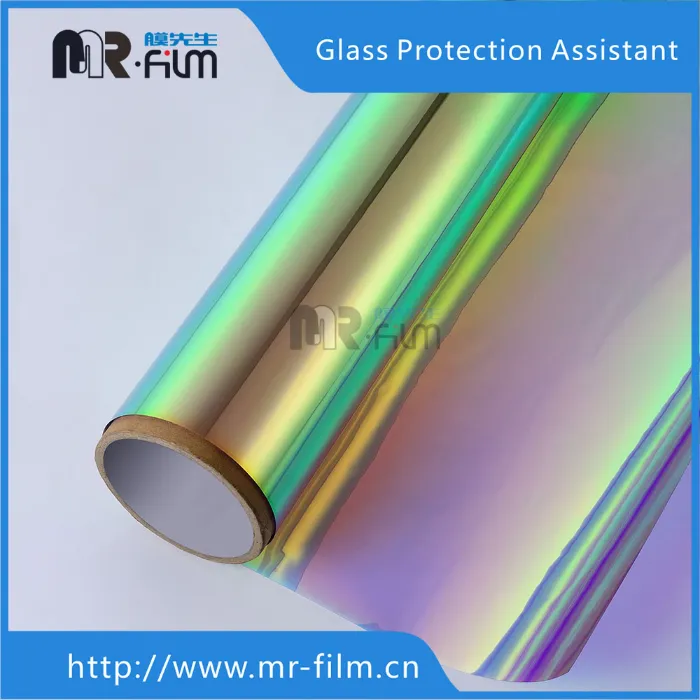 Dichroic Building Tint Glass Finish Blaze Iridescent Window Film for Acrylic Panels Decoration