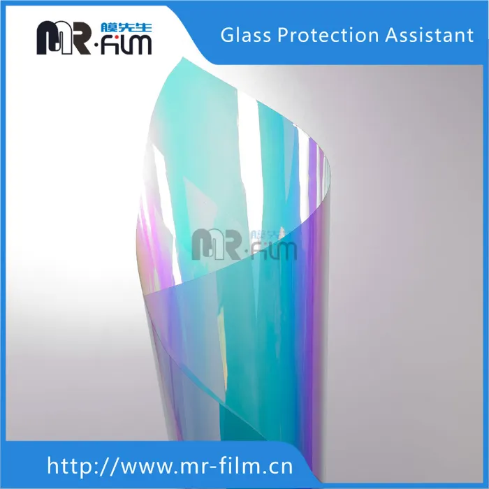 Dichroic Building Tint Glass Finish Blaze Iridescent Window Film for Acrylic Panels Decoration