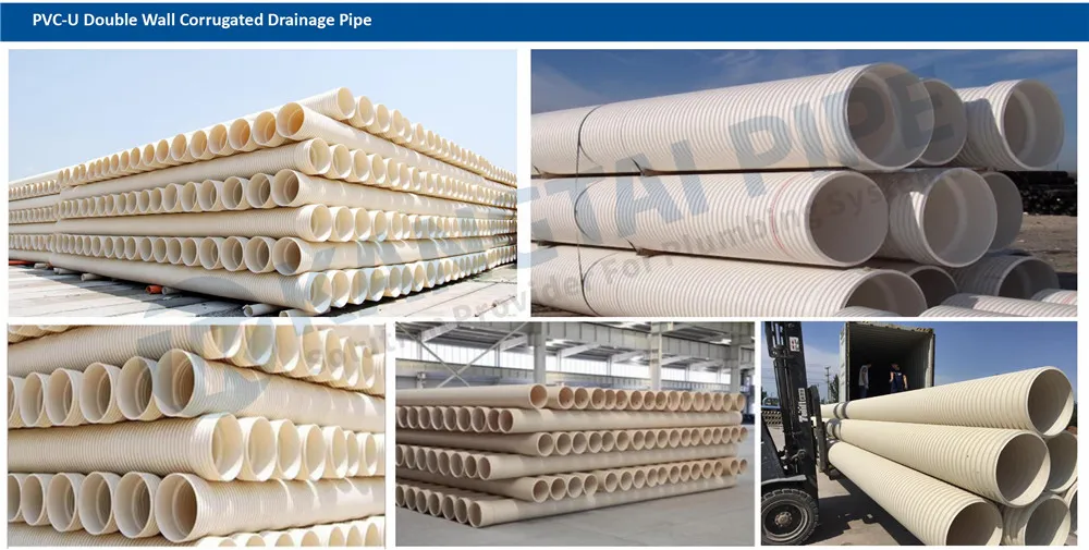 Double Wall Corrugated PVC Dwv Pipe Sn4 ID315 Black