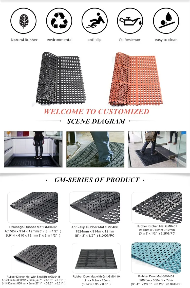 Duty-Free Workshop Door Industrial Rubber Floor Logo Mat
