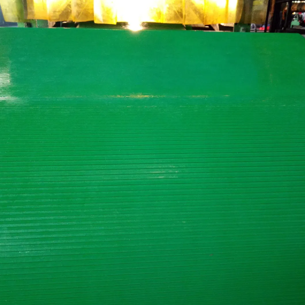 Green Anti Slip Fine Ribbed Rubber Floor Mat