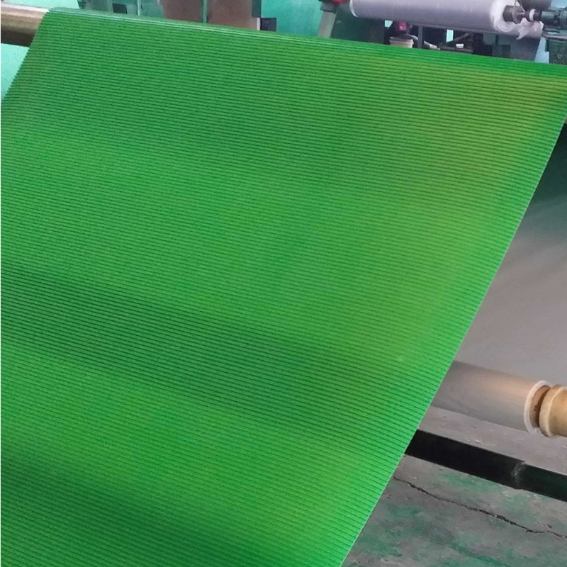 Green Anti Slip Fine Ribbed Rubber Floor Mat