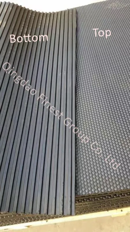 Heavy Duty Solid New Rubber Anti Slip Design Broad Ridge Bottom to Allow Drainage Horse Stable Rubber Rubber Tile Rubber Mat/ Flooring