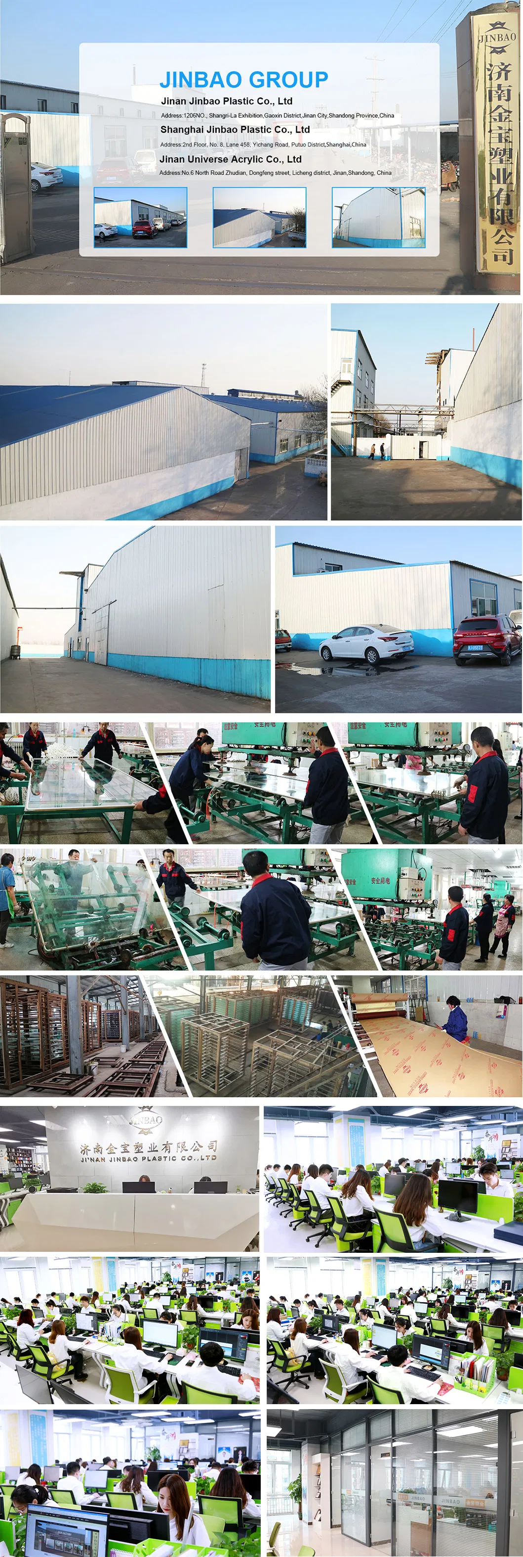 Jinbao Acrylic Sheet Ceiling Panel 7mm 9mm 11mm Perspex PMMA 20mm Extruded Colored 2mm Anti Scratch