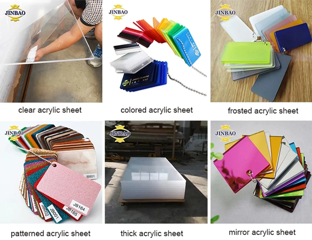 Jinbao Cast Color Plexiglass Manufacturer Best Seller 1.8-60mm Perspex Transparent Clear Acrylic Sheet PMMA Plastic for Sale and Advertising