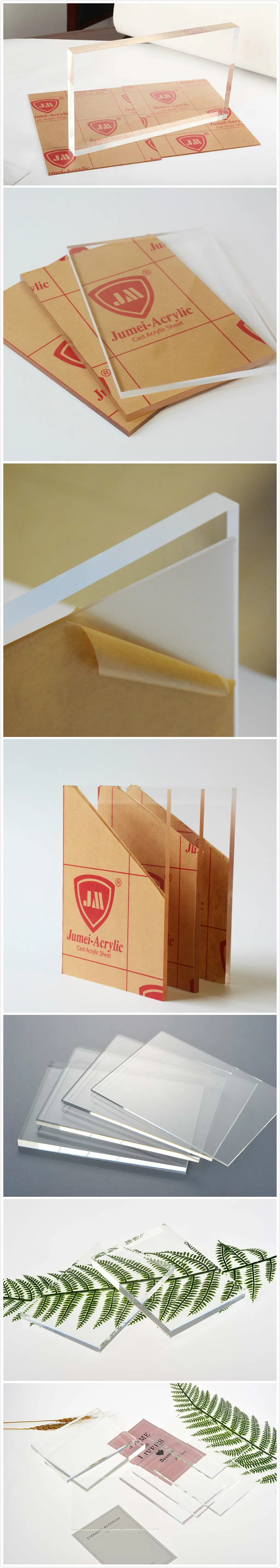 Jumei Acrylic Supplier Clear PMMA Sheets/ Transparent Perspex Plastic Cast Acrylic Sheets
