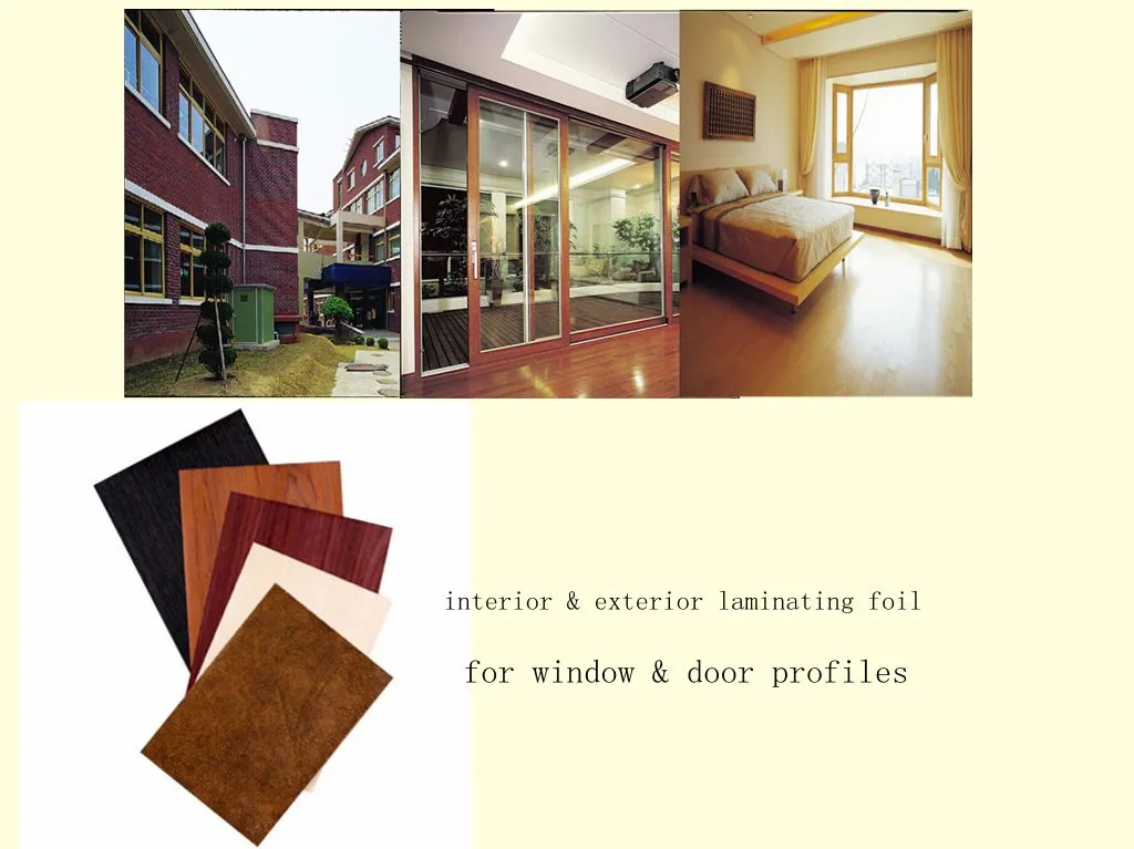 Natural Oak Wooden Grain Laminating Exterior Use PVC Film for Window& Doors