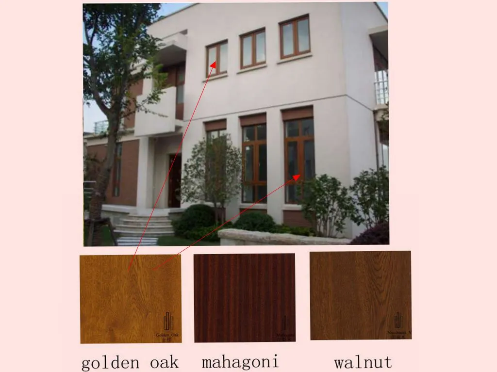 Natural Oak Wooden Grain Laminating Exterior Use PVC Film for Window& Doors