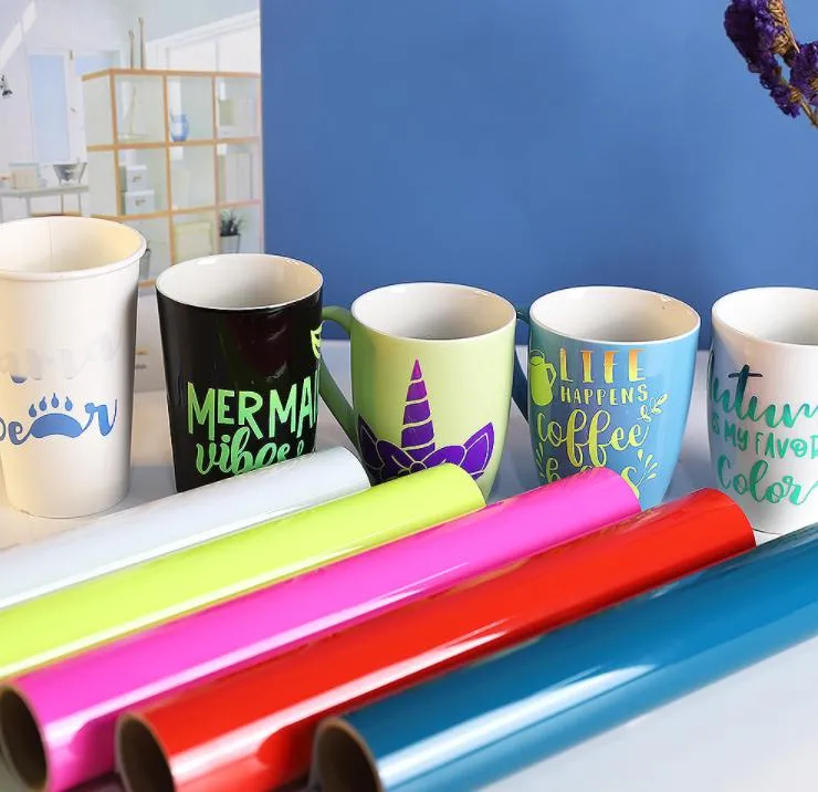 PVC Computer Plotter Cutting Color Vinyl Rolls Sticker Roll for Cricut Machine Color Cutting Vinyl Stickers