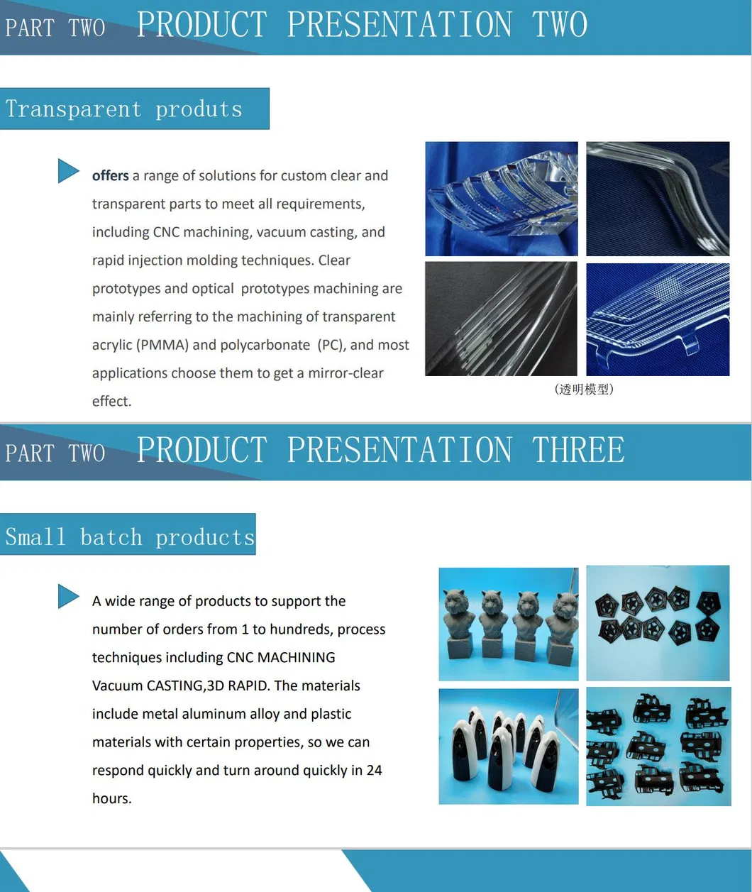 Rapid Prototyping OEM/ODM Plastic/Acrylic/PMMA Milling Parts Customized CNC Machining