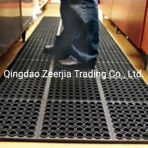 Red Inter-Lockable Bevelled Rubber Honeycomb Floor Mats with Top Deck Mats 3X5FT