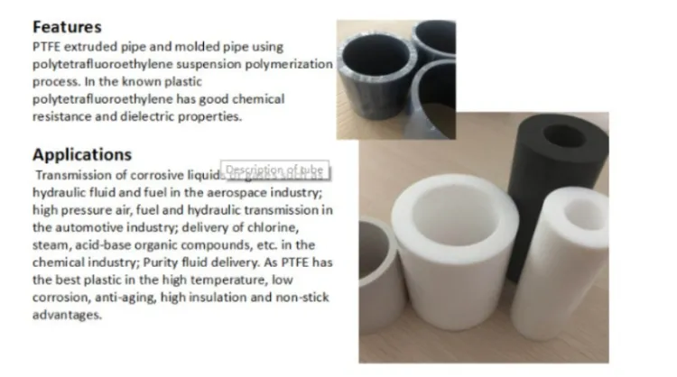 Superior Glass Fiber Filled Molded PTFE Tube with: ISO9001/MSDS/RoHS/Reach/FDA Certificate