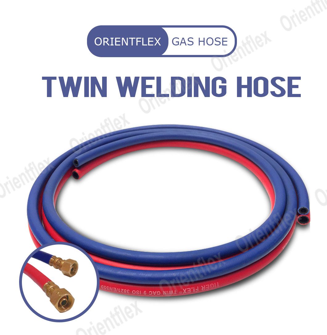 Type T 50 FT Braided Oxygen Acetylene Hose Pipe Rubber Twin Welding Hose