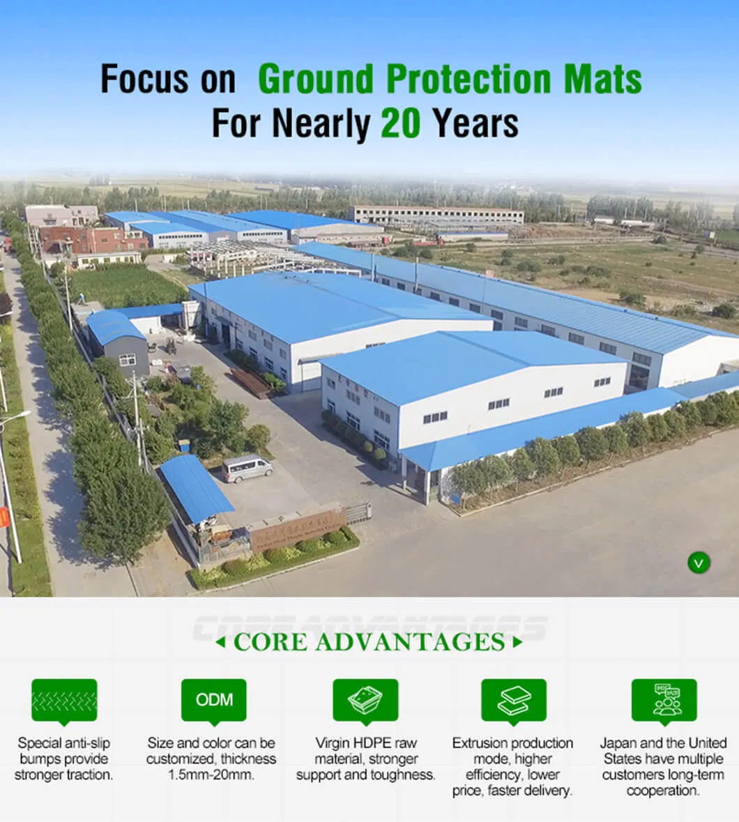 Wear Resist UHMWPE 4X8 FT Ground Heavy Duty Temporary Construction HDPE Plastic Road Mat